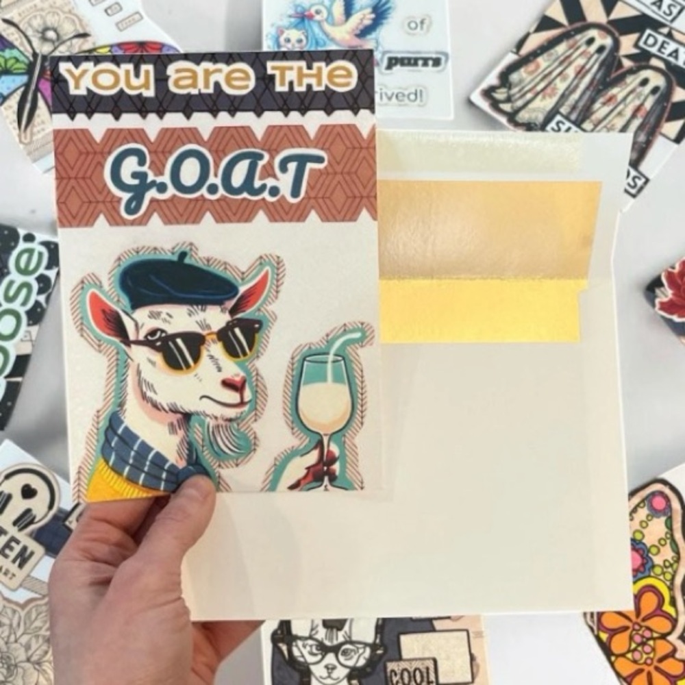 YOU ARE THE GOAT - Funny Greeting Card with Envelope | Handmade